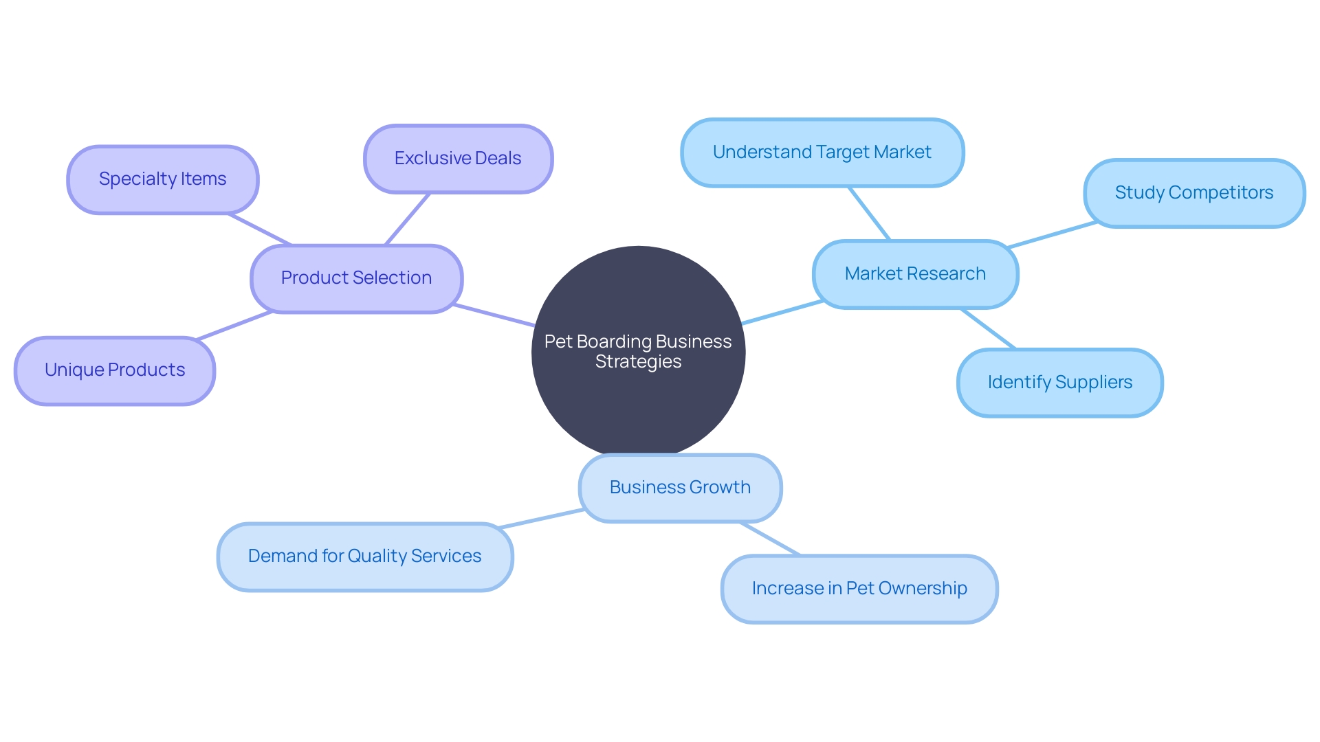 Creating a Mind Map to Visualize Strategies for a Successful Pet Boarding Business