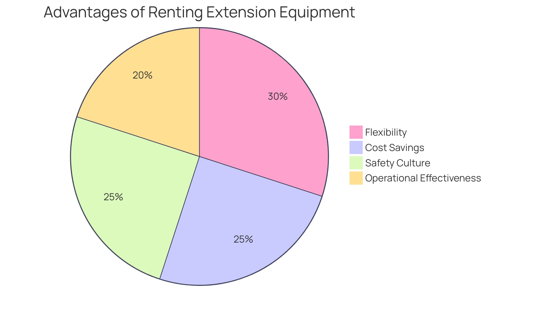 Distribution of Advantages of Renting Extension Equipment