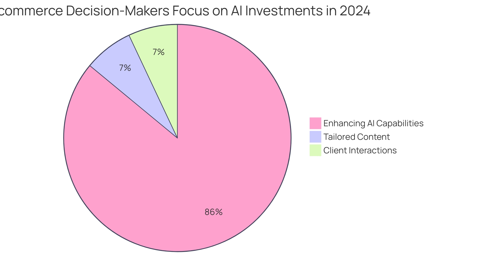 Distribution of E-commerce Decision-Makers' AI Investment Focus in 2024