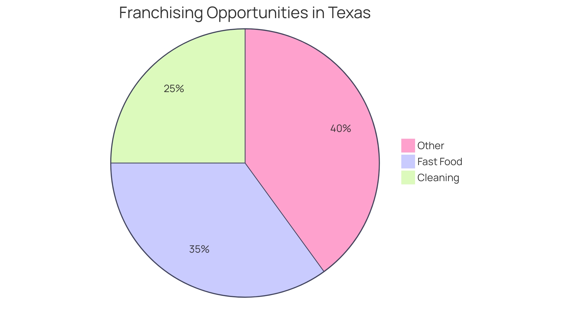 Distribution of Franchising Opportunities in Texas