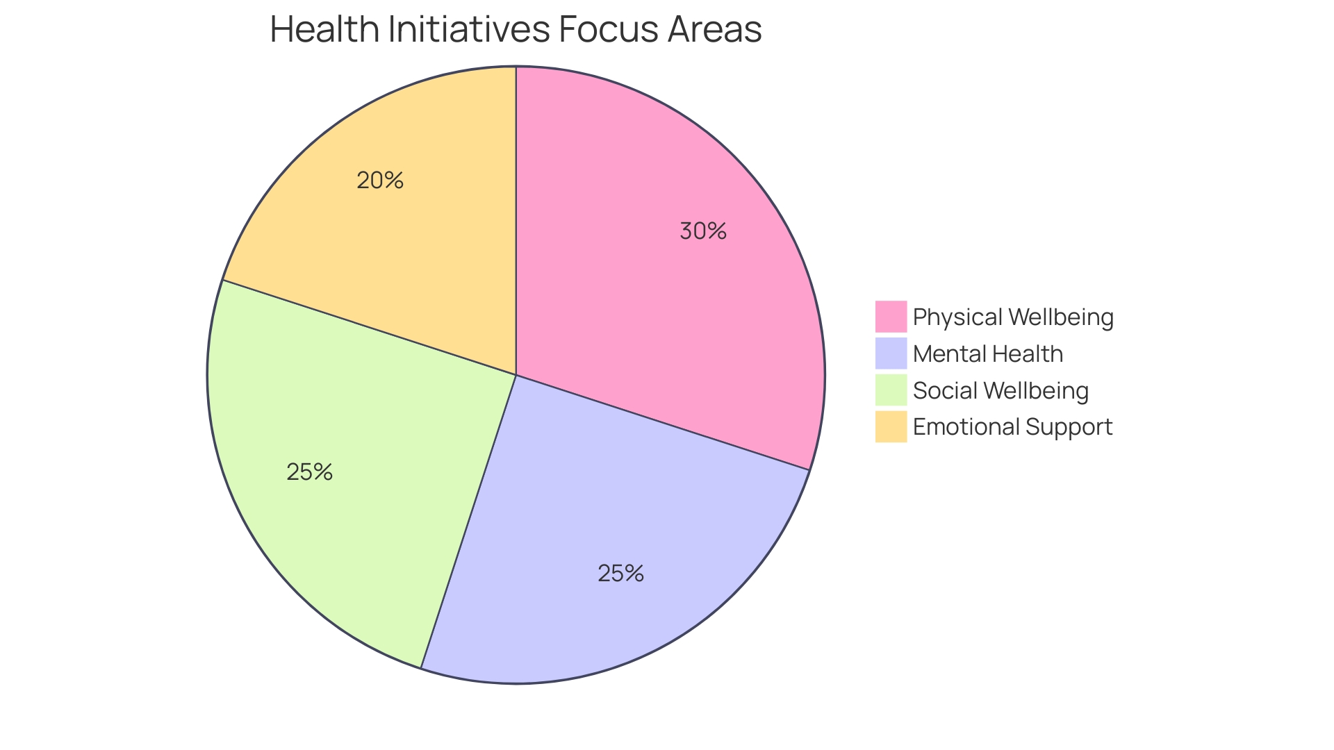 Distribution of Organizations' Focus Areas in Health Initiatives