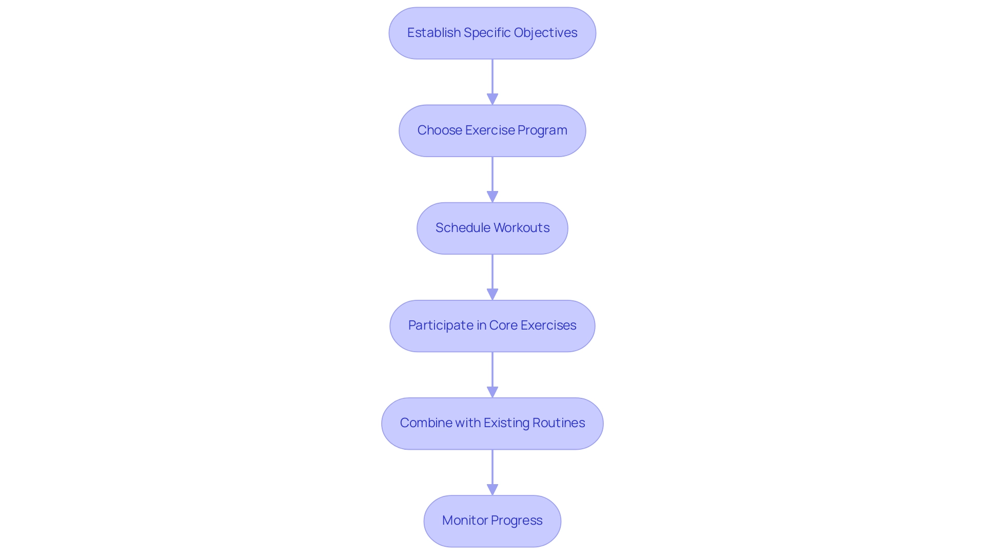 Each box represents a step in the process, and the arrows indicate the sequential flow from establishing objectives to monitoring progress.