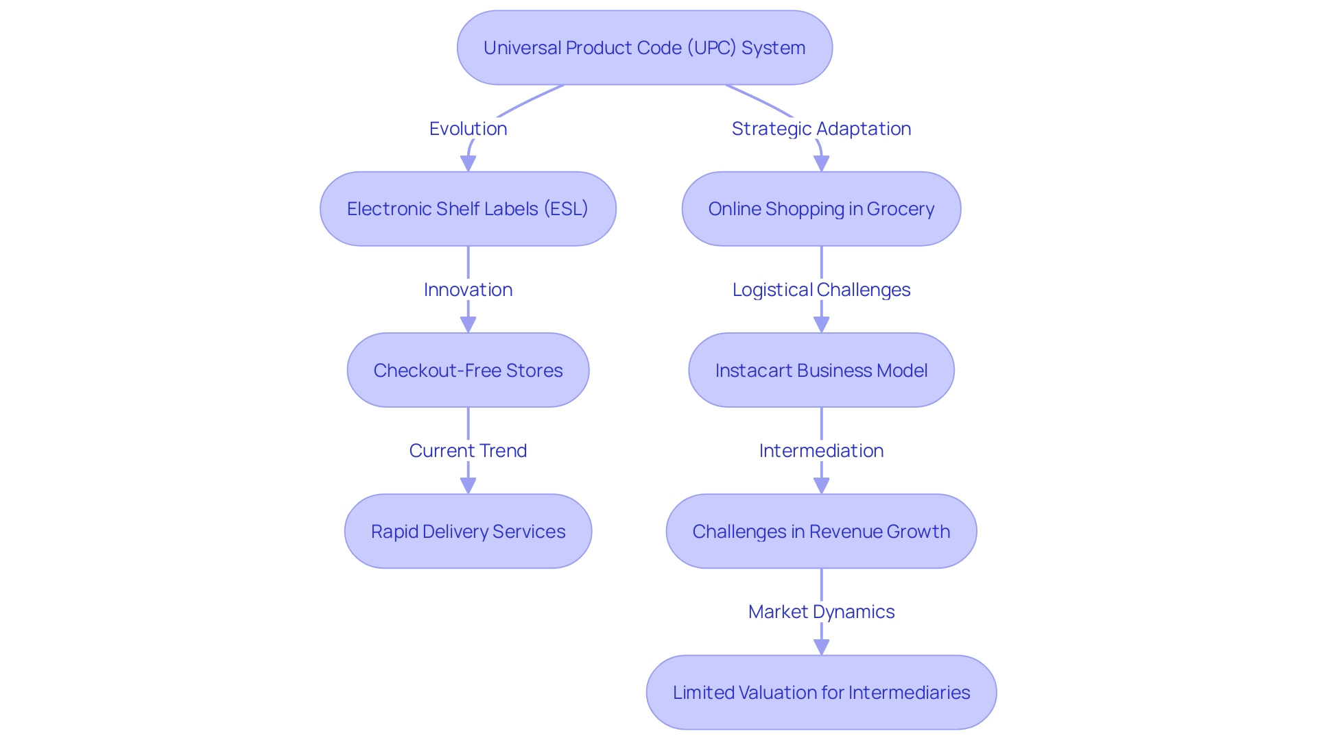 Flowchart: Evolution of the Supermarket Industry