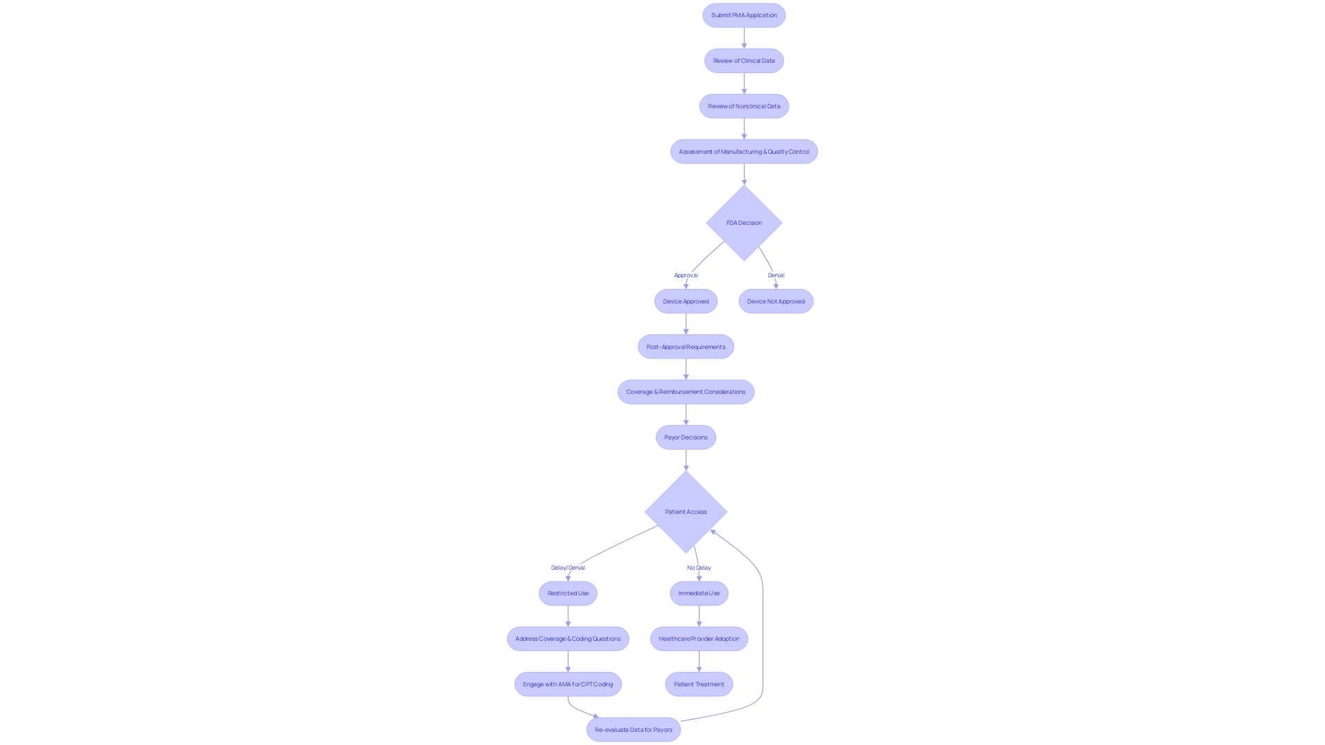 Flowchart: FDA's Premarket Approval (PMA) Procedure