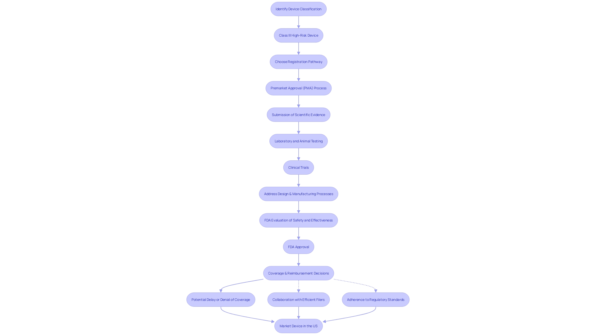 Flowchart: FDA Premarket Approval Process