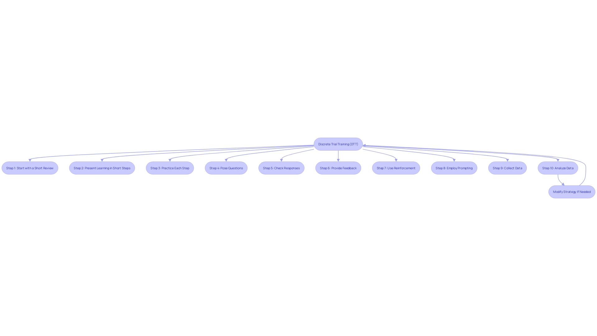 Flowchart illustrating the Discrete Trial Training (DTT) process