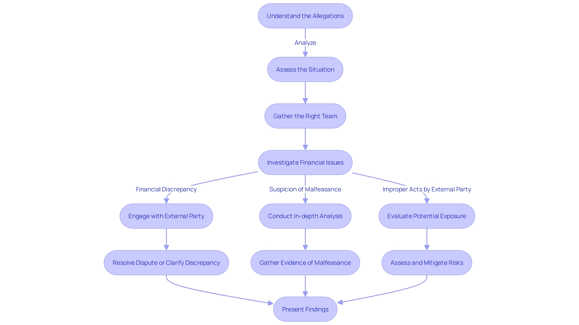 Flowchart illustrating the forensic accounting process