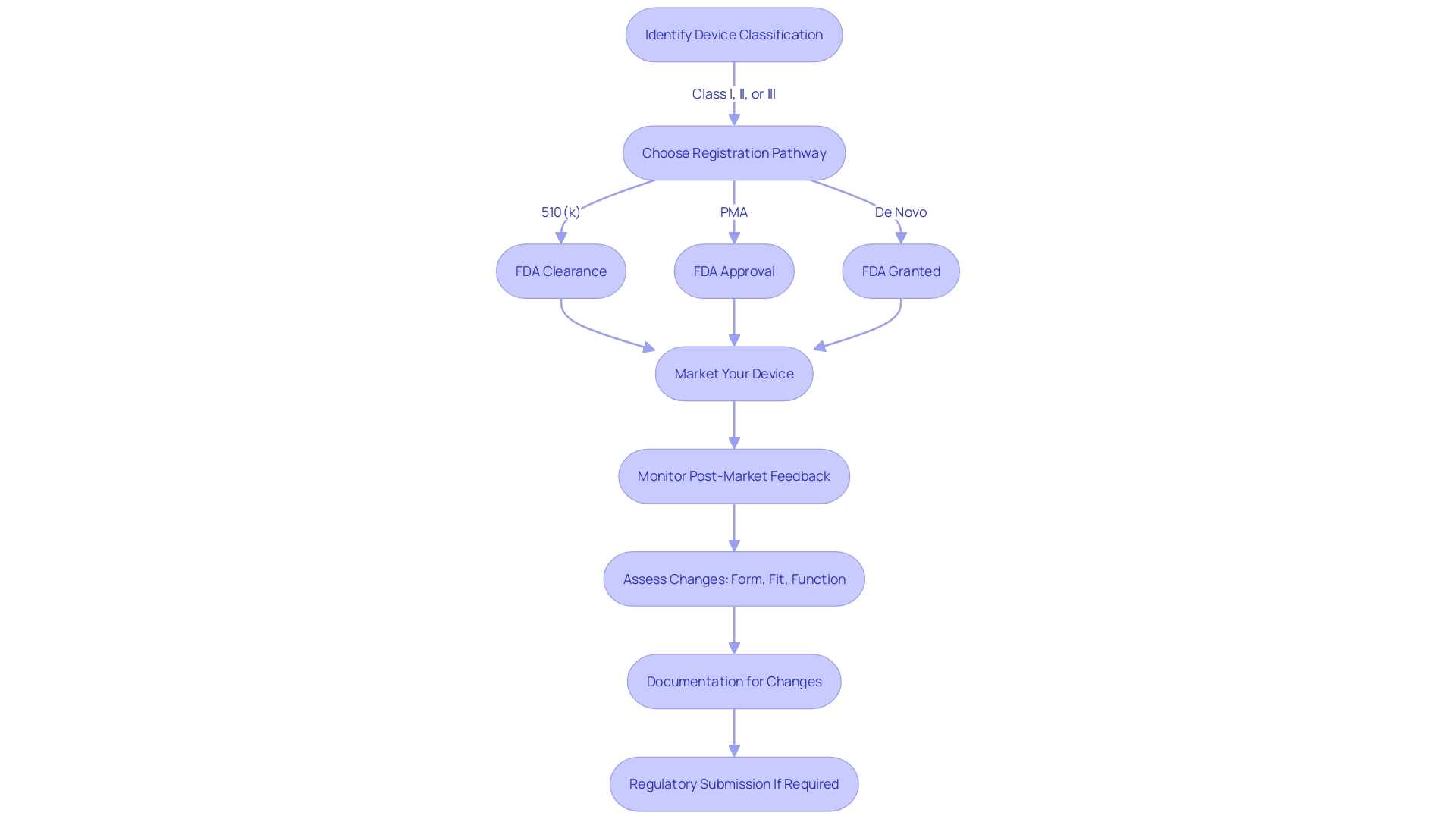 Flowchart illustrating the Pre-Submission process to the FDA