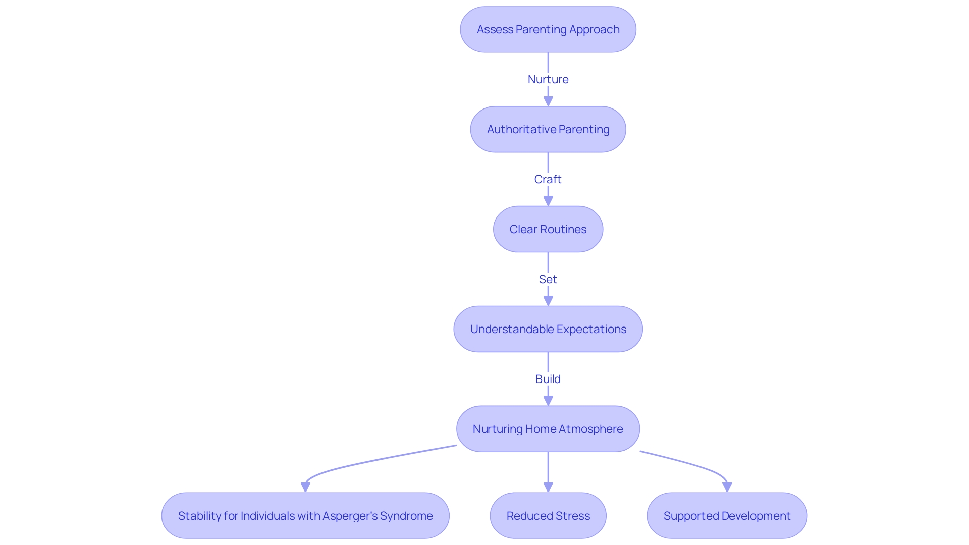 Flowchart illustrating the process of creating a well-rounded and supportive atmosphere for individuals with Asperger's Syndrome