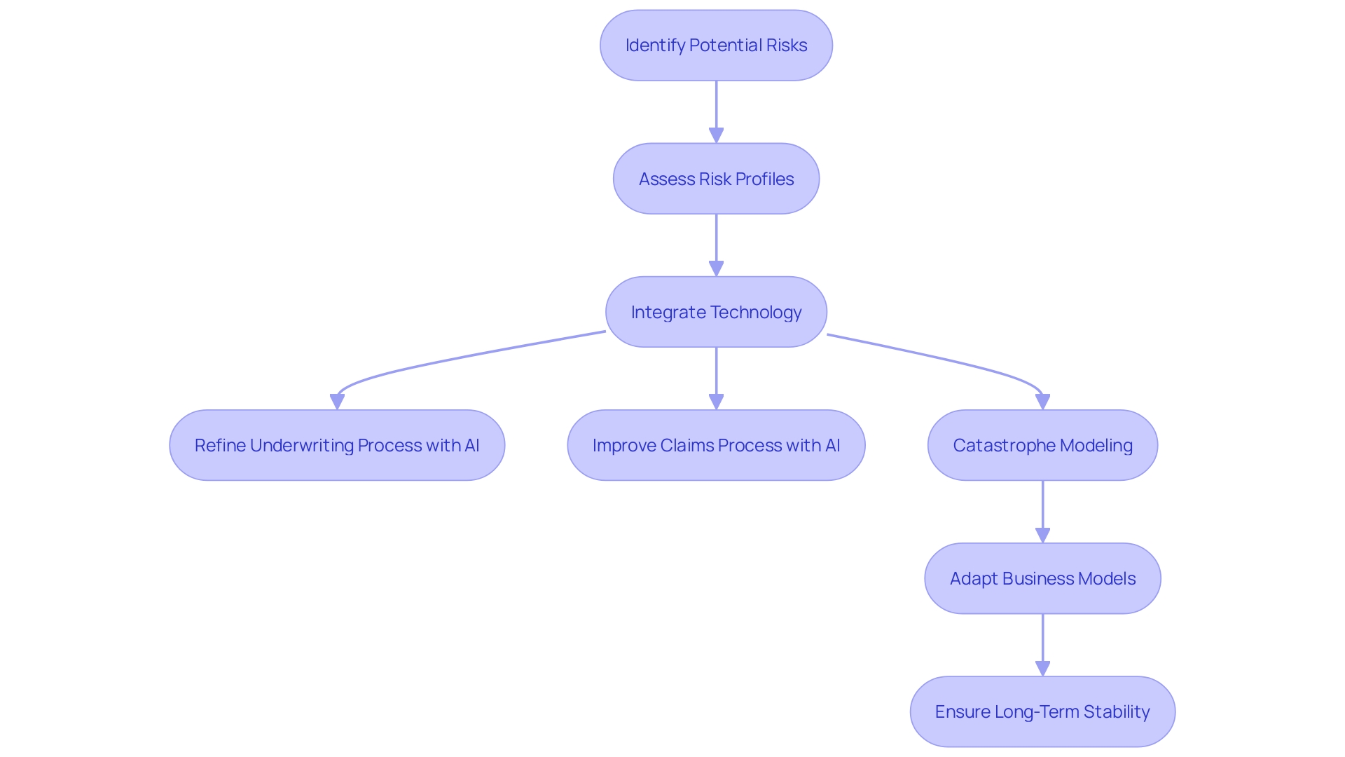 Flowchart illustrating the process of insurance risk management