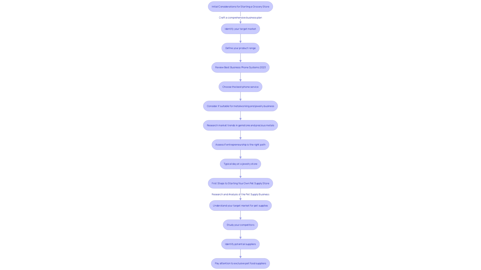 Flowchart illustrating the process of opening and managing a successful store