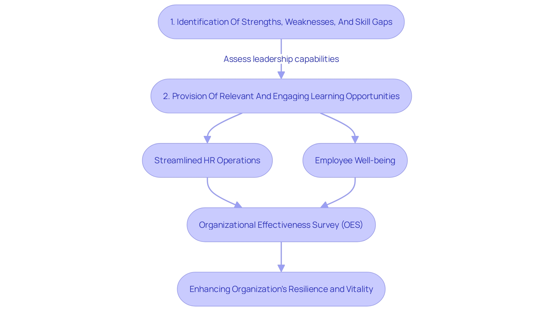 Flowchart illustrating the process of organizational development initiatives