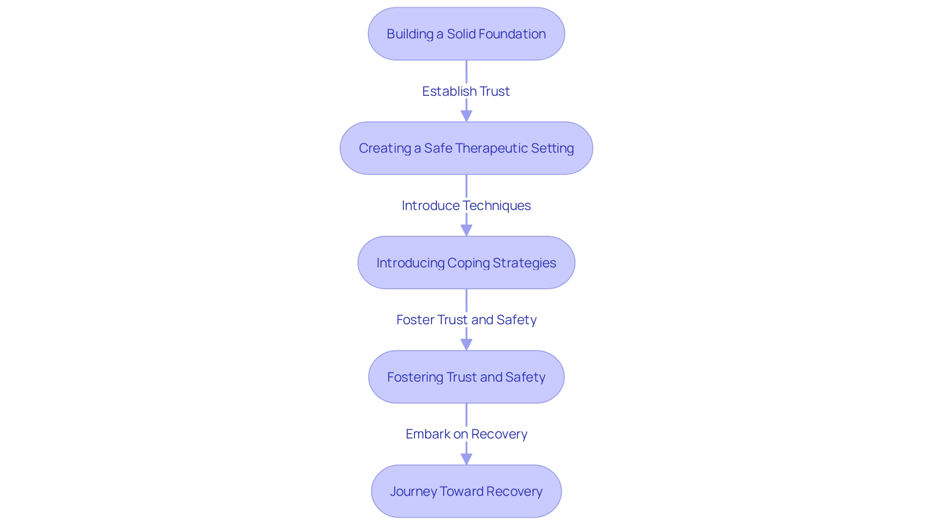 Flowchart illustrating the stages of the therapeutic process