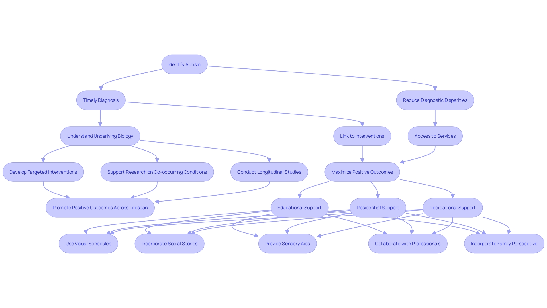 Flowchart illustrating the tailored behavioral interventions for individuals with Asperger's Condition