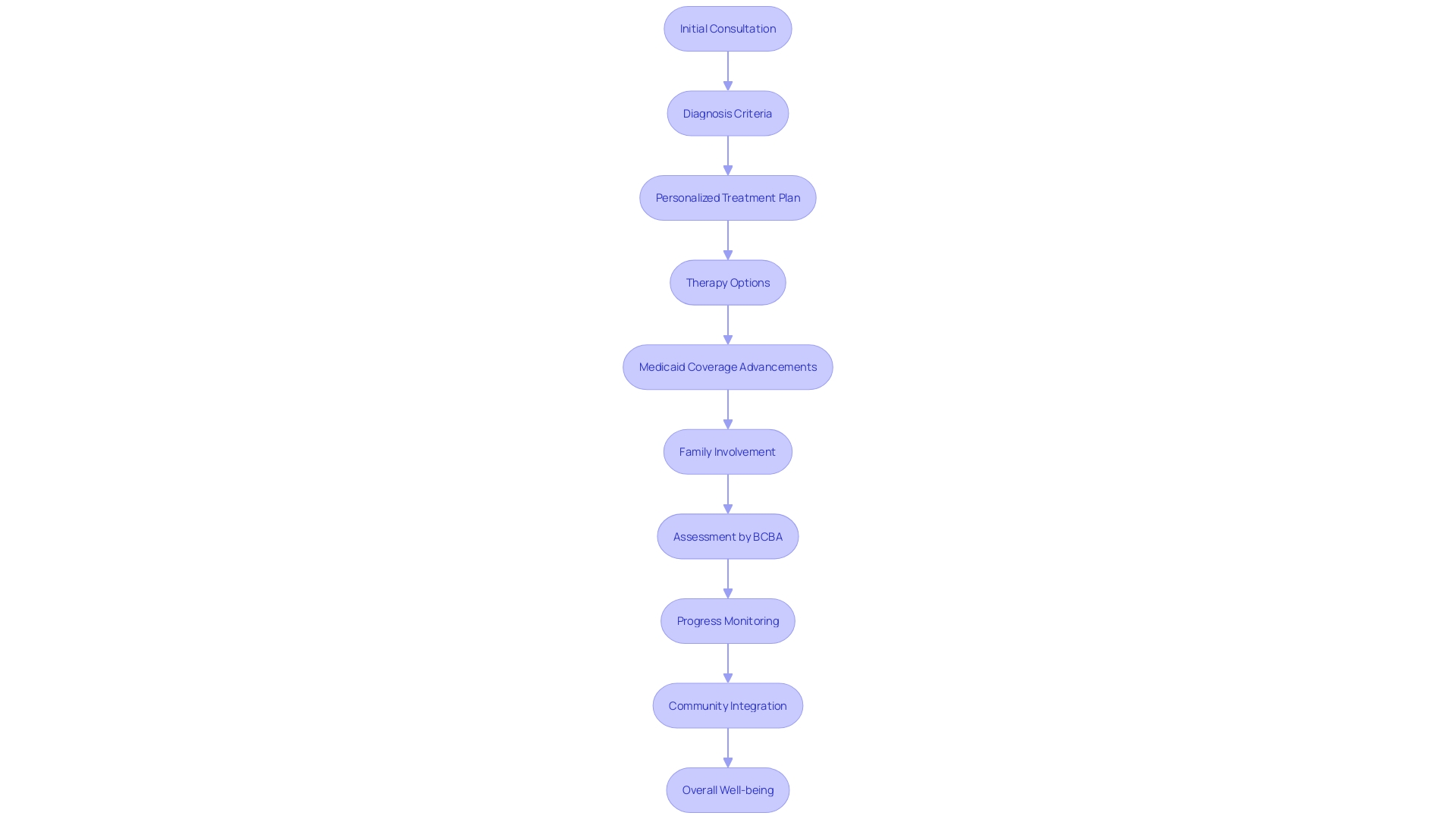 Flowchart of the Autism Center Journey