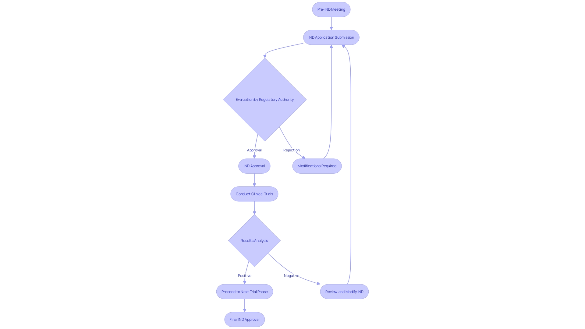 Flowchart of the Investigational New Medication (IND) Application Process