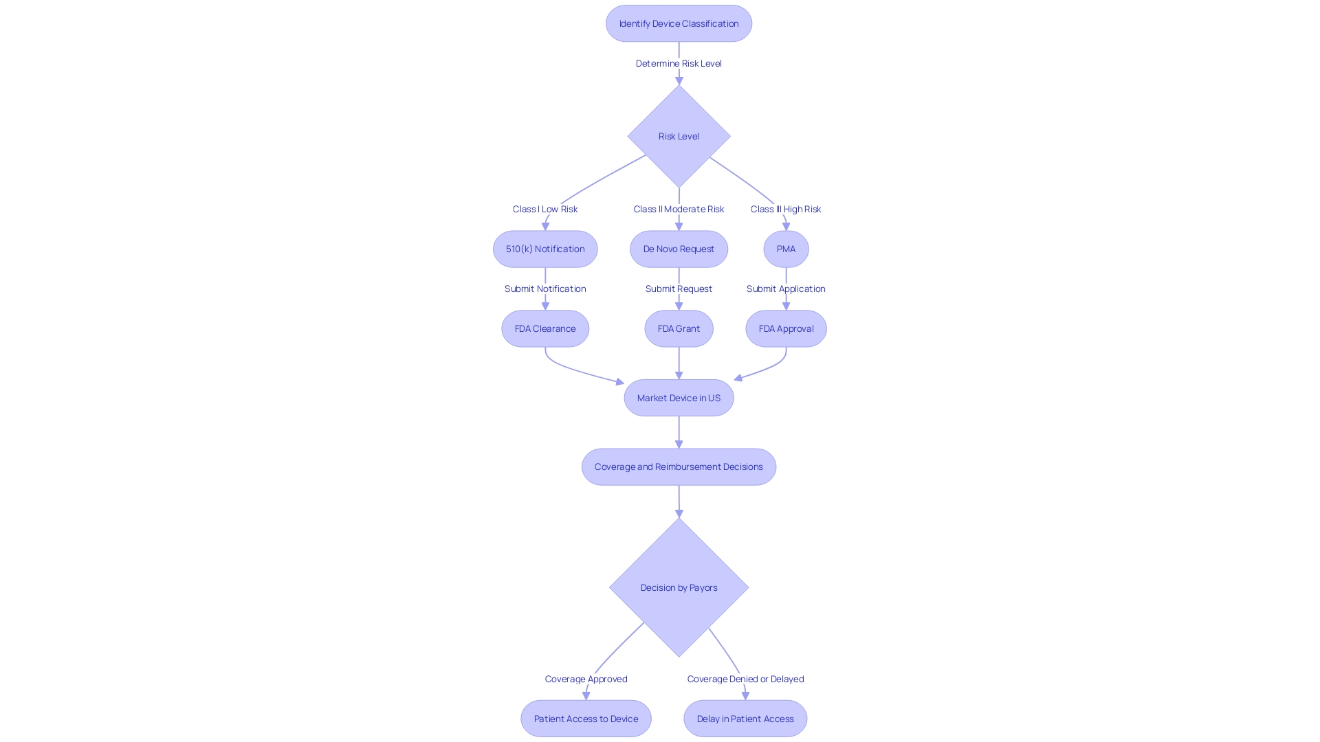 Flowchart: Pathway to Attaining Pre-Market Approval (PMA)