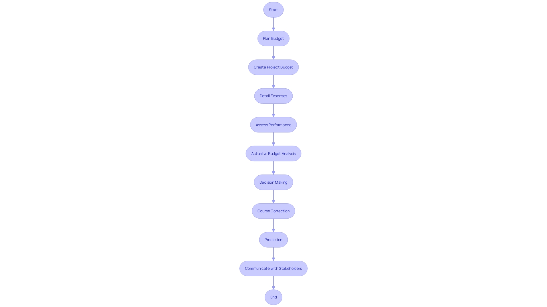 Flowchart: Process of Actual vs Budget Analysis