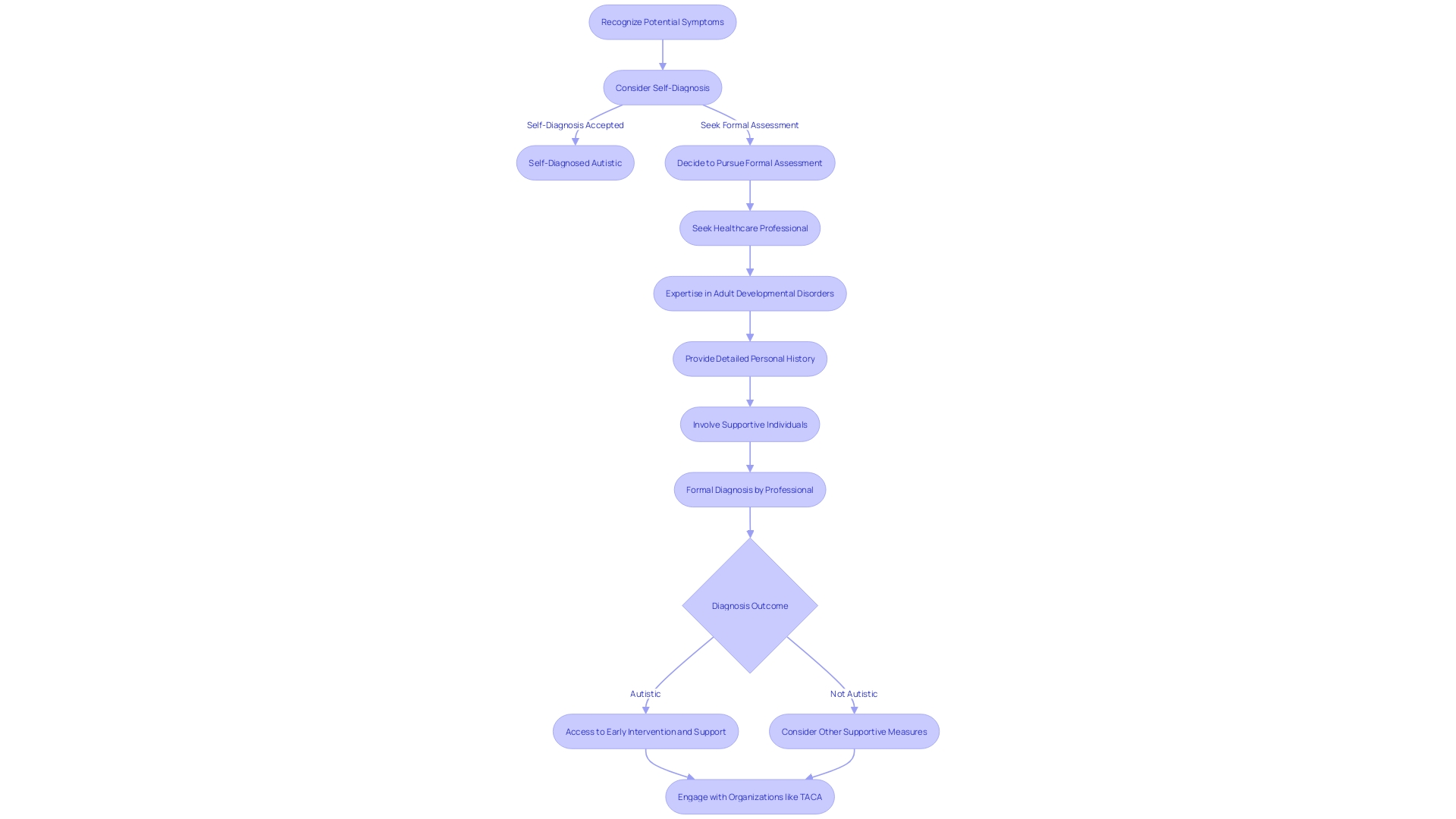 Flowchart: Process of Autism Diagnosis in Adults