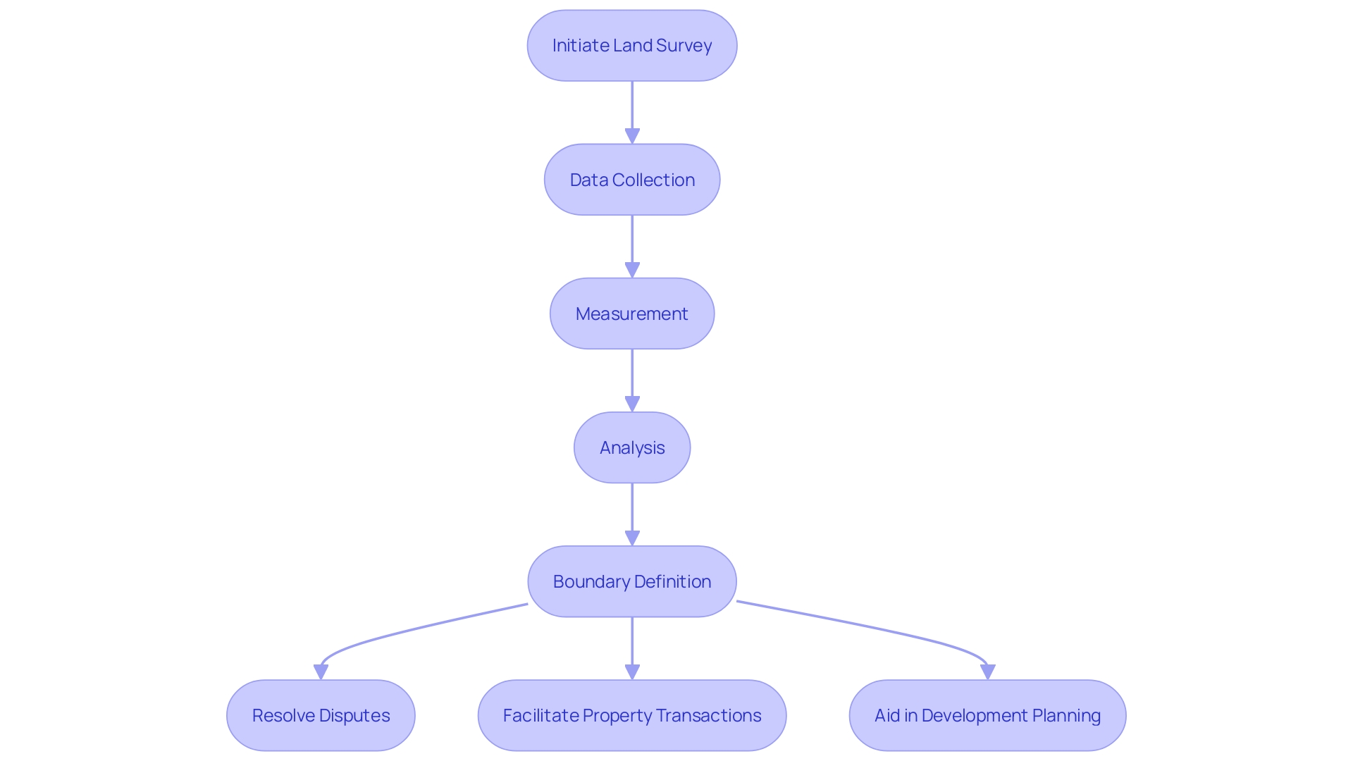 Flowchart: Process of Land Surveying and Boundary Definition