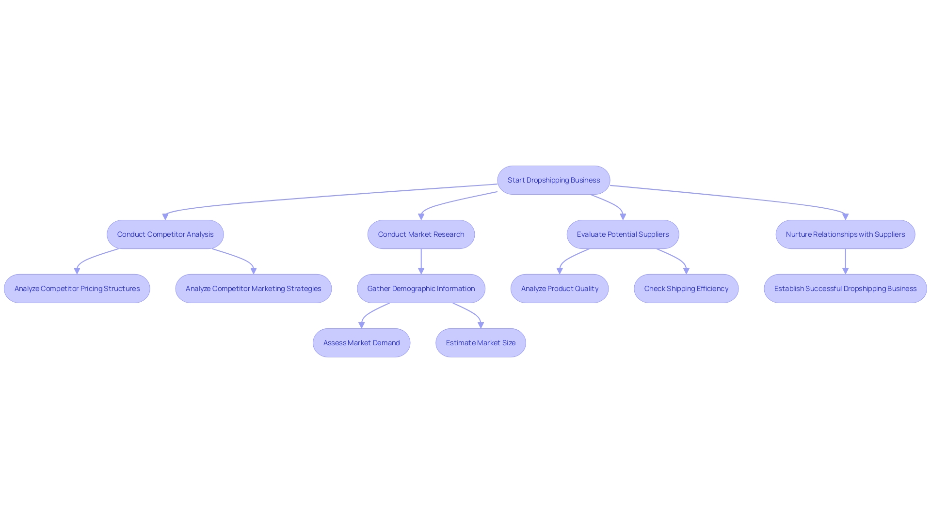 Flowchart: Steps to Establish a Successful Dropshipping Business