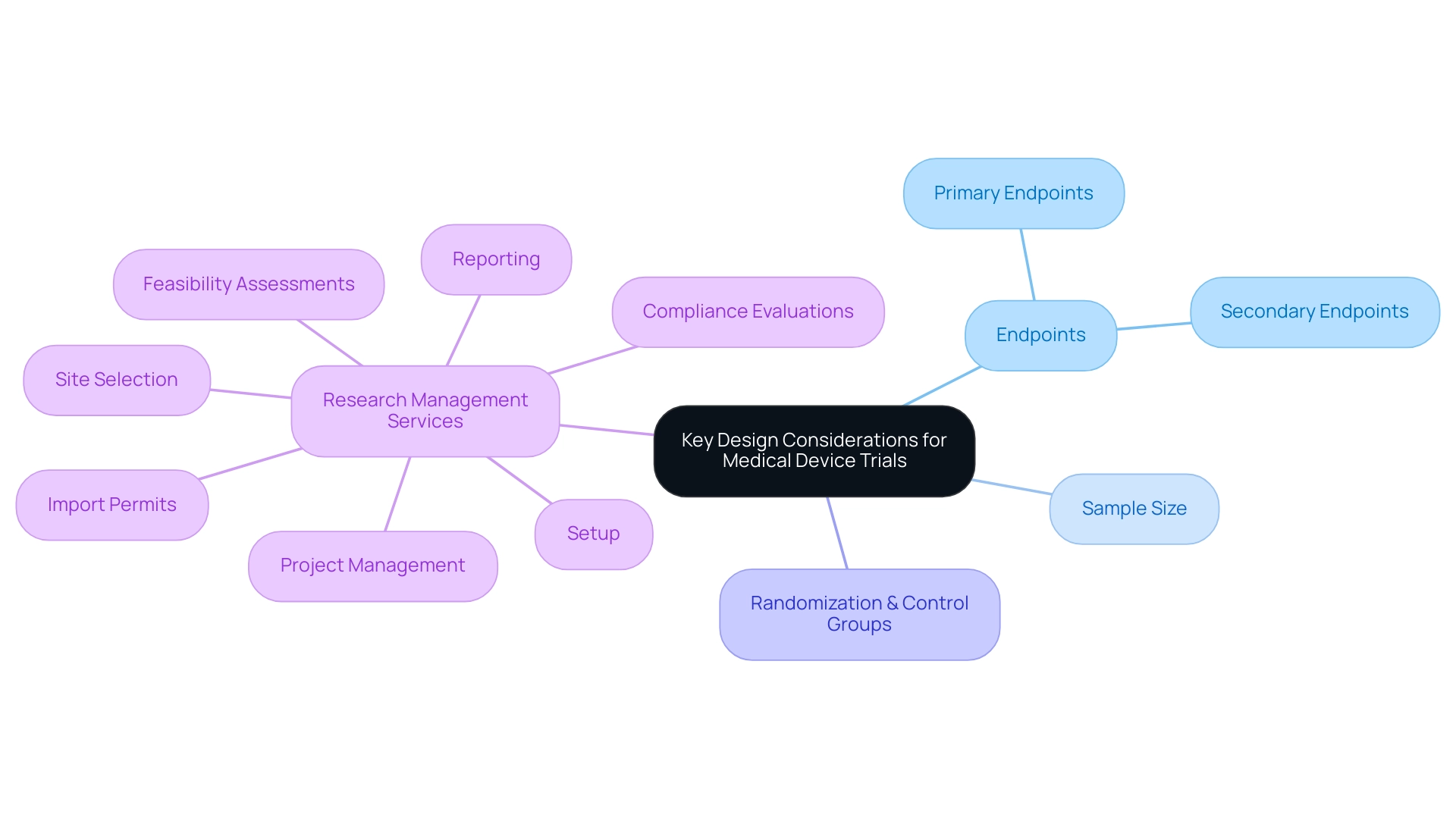 Central node represents the overall topic, main branches represent key considerations, and sub-branches detail specific components related to those considerations.