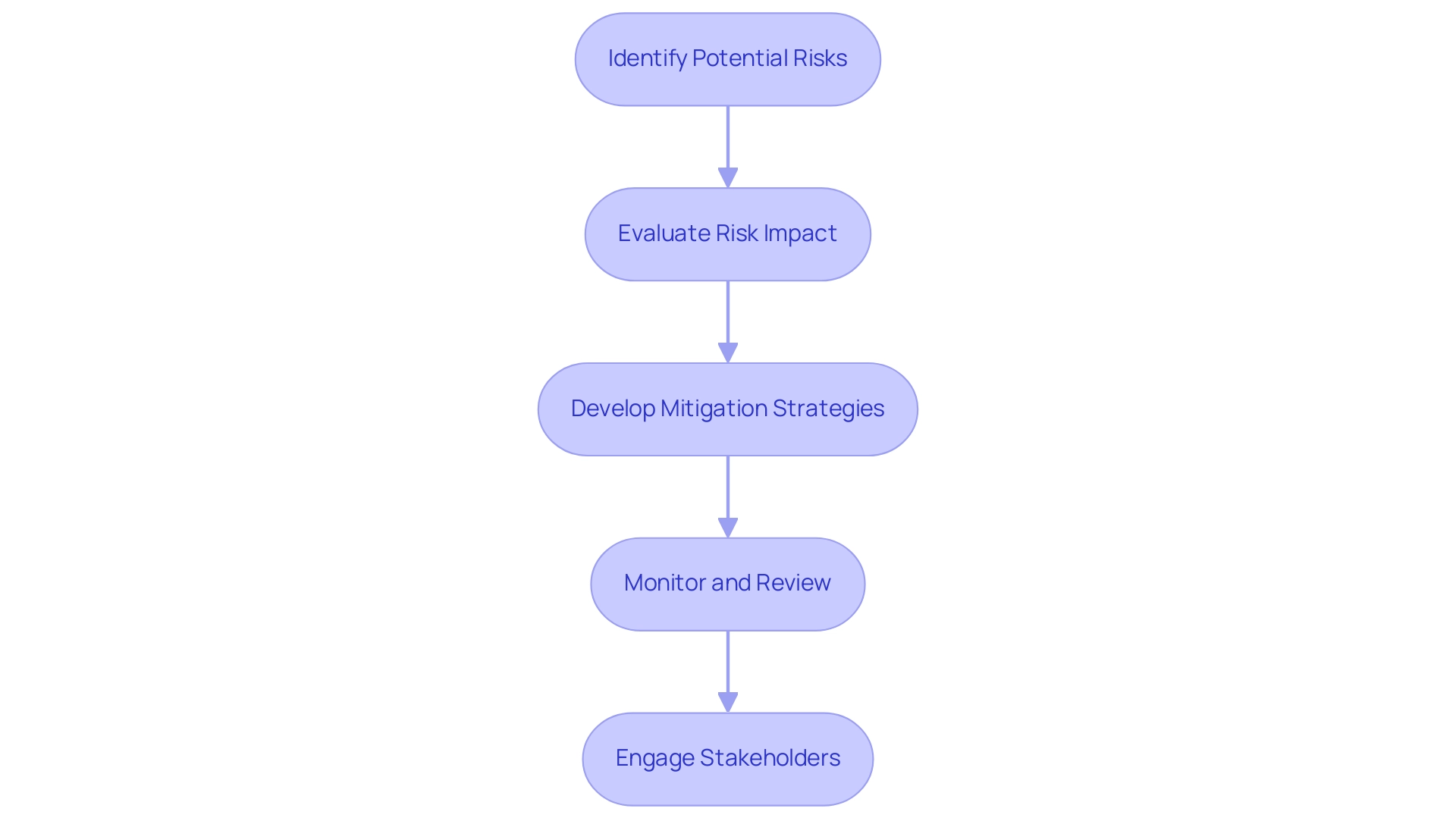 Each box represents a step in the risk assessment process, with the arrows indicating the sequential flow of actions.