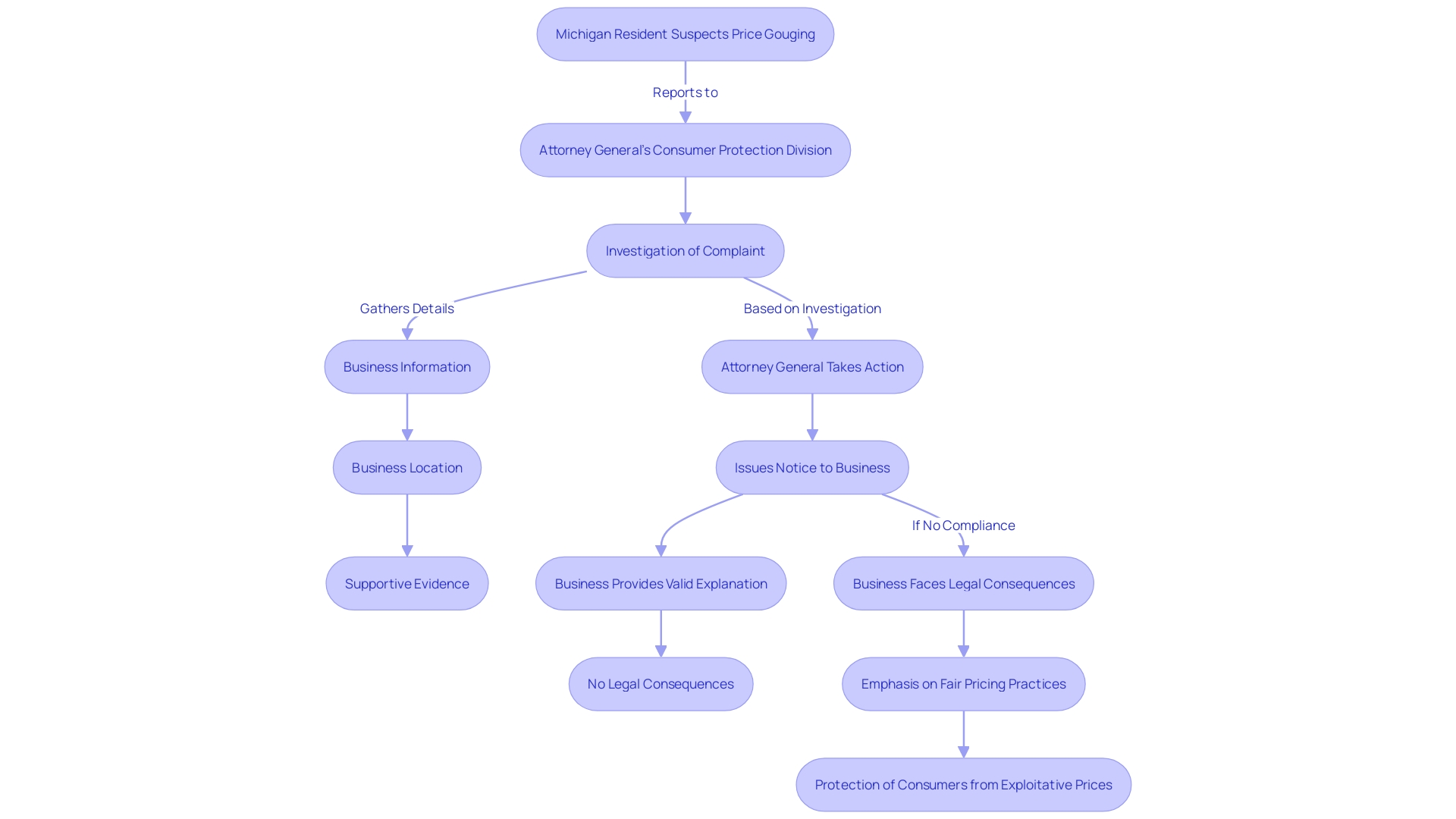 Process Flowchart: Contesting Potential Price Gouging in Michigan