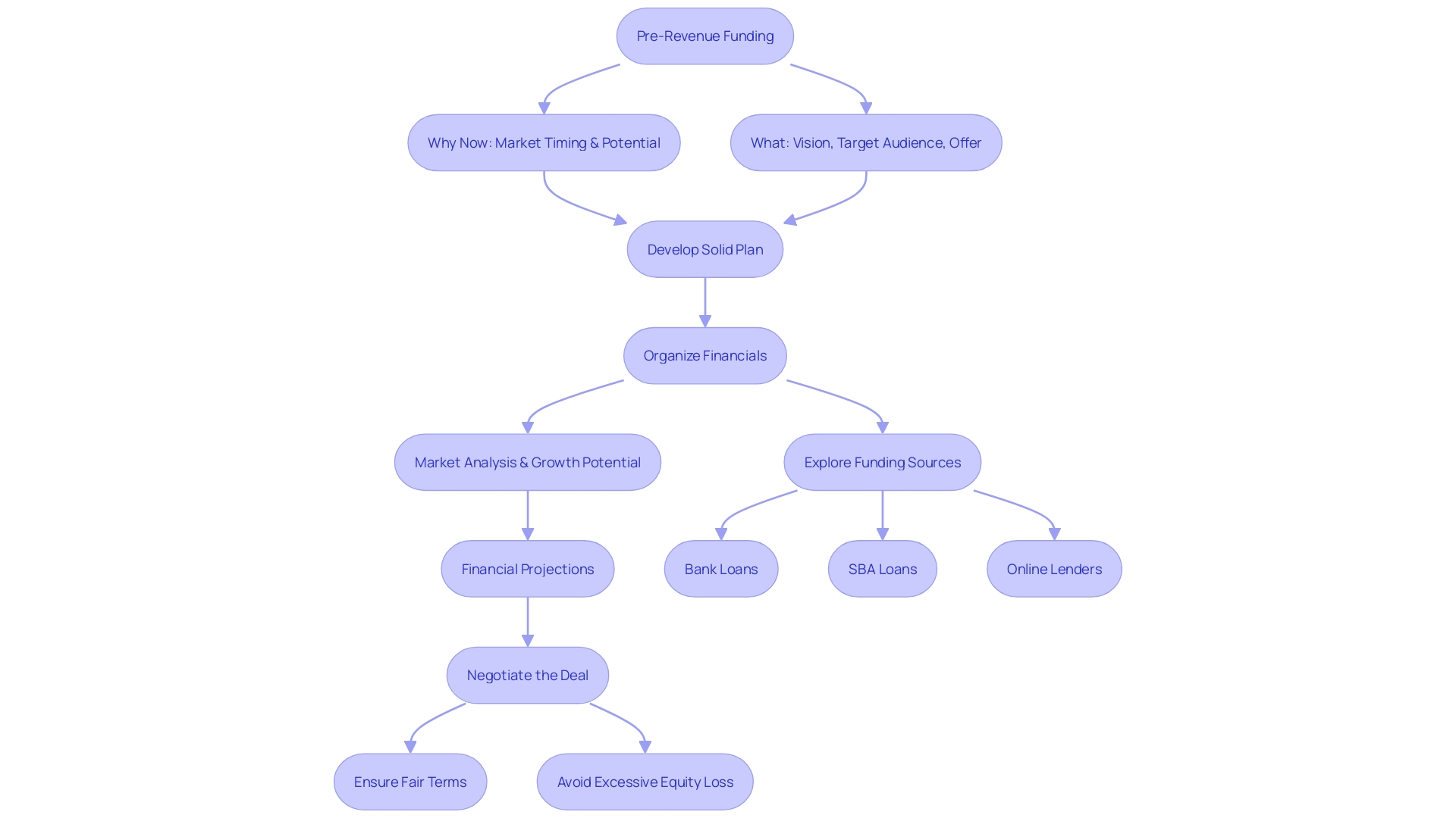 Process Flowchart: Funding Strategies for Pre-Revenue Companies