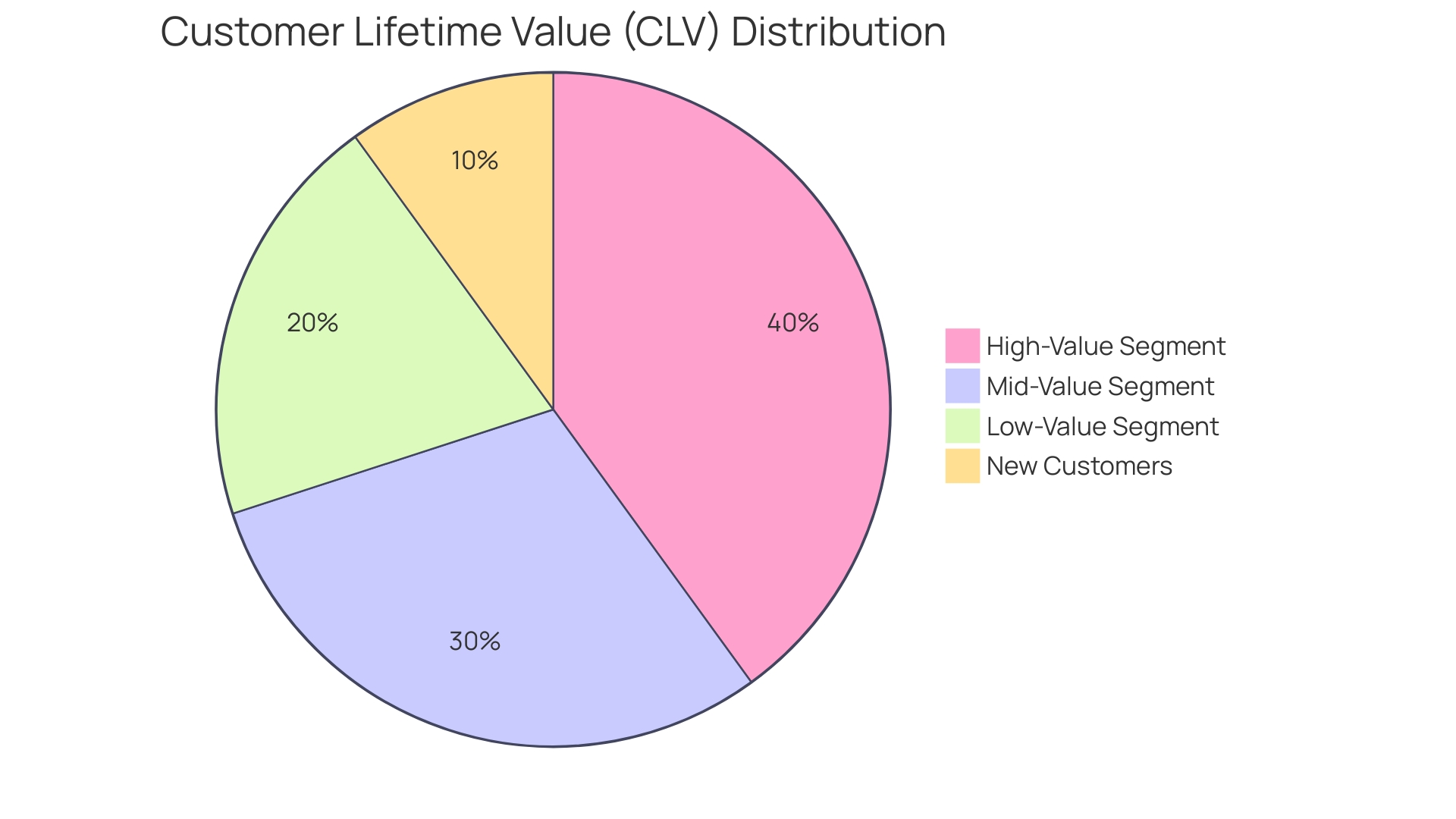 Proportional distribution of Customer Lifetime Value (CLV)