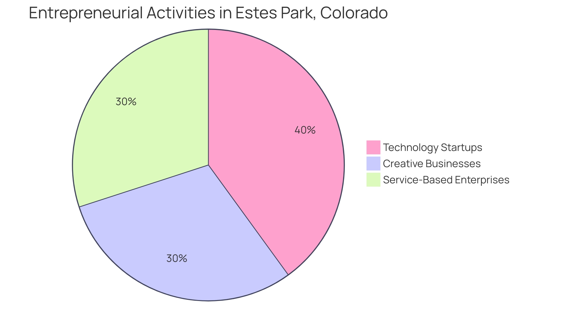 Proportional Distribution of Entrepreneurial Activities in Estes Park