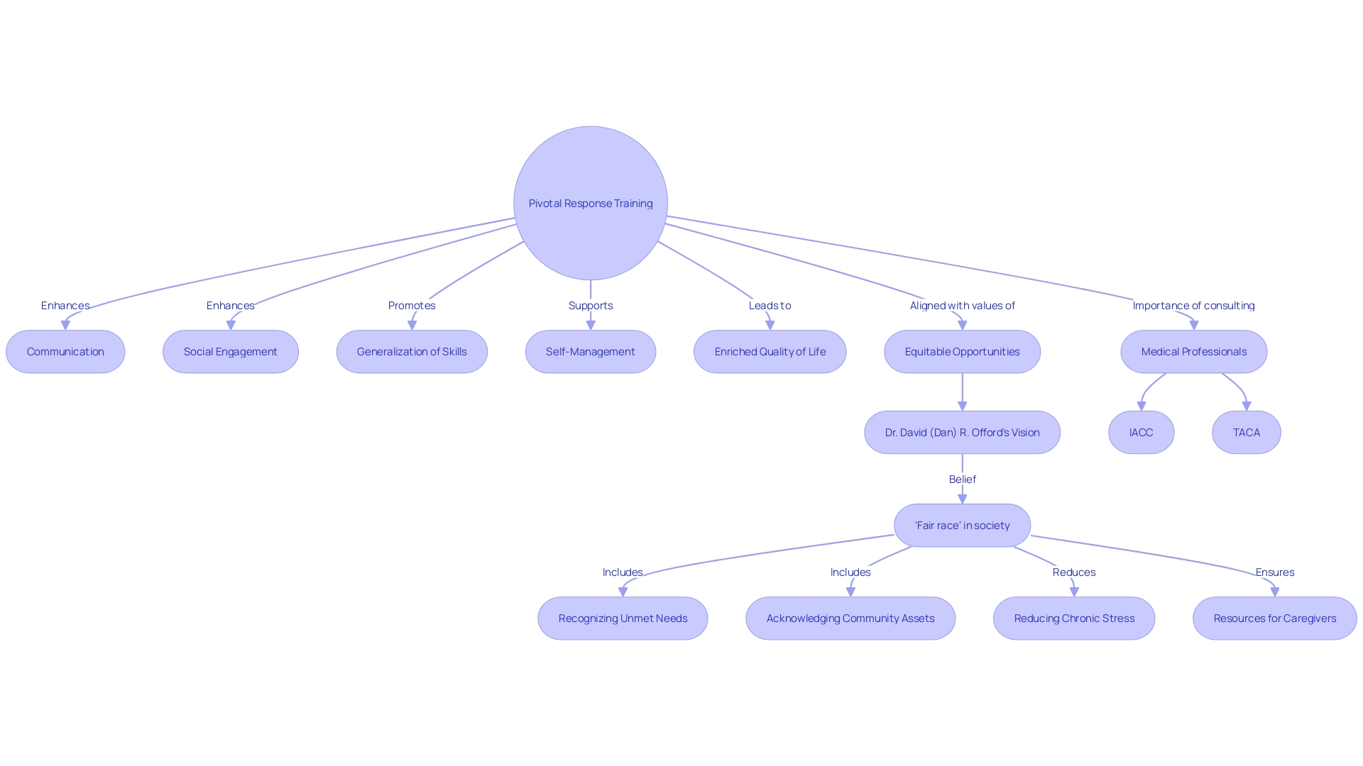 Relationships between concepts and ideas in Pivotal Response Training (PRT)