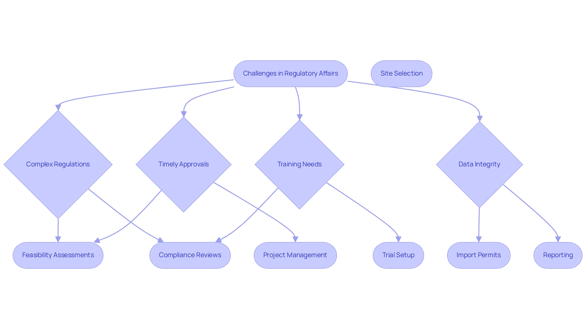 Challenges are represented in one color, and corresponding services in another, illustrating the relationship between them.