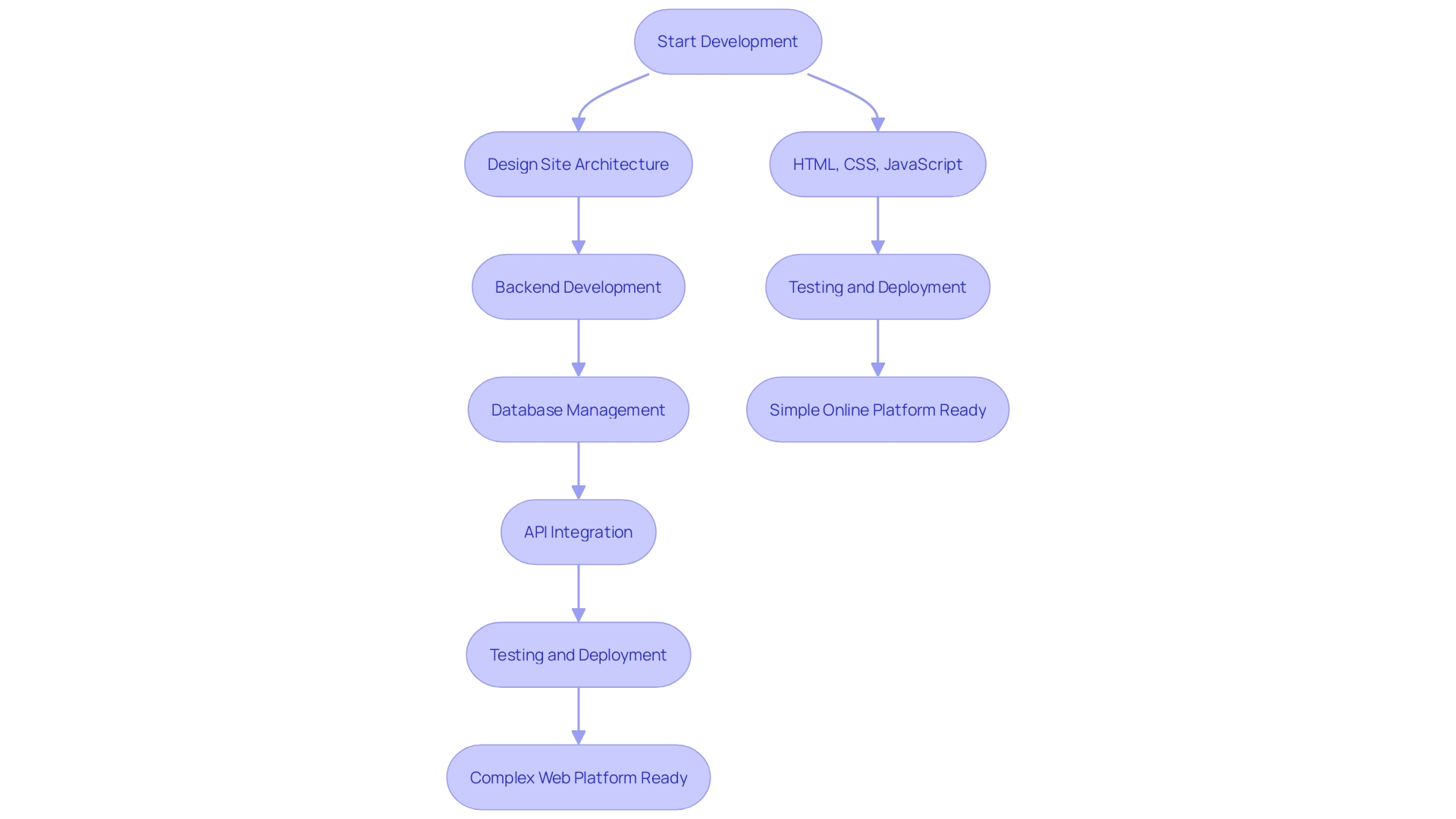 This flowchart illustrates the development process of web platforms versus conventional online platforms, highlighting key stages and considerations.