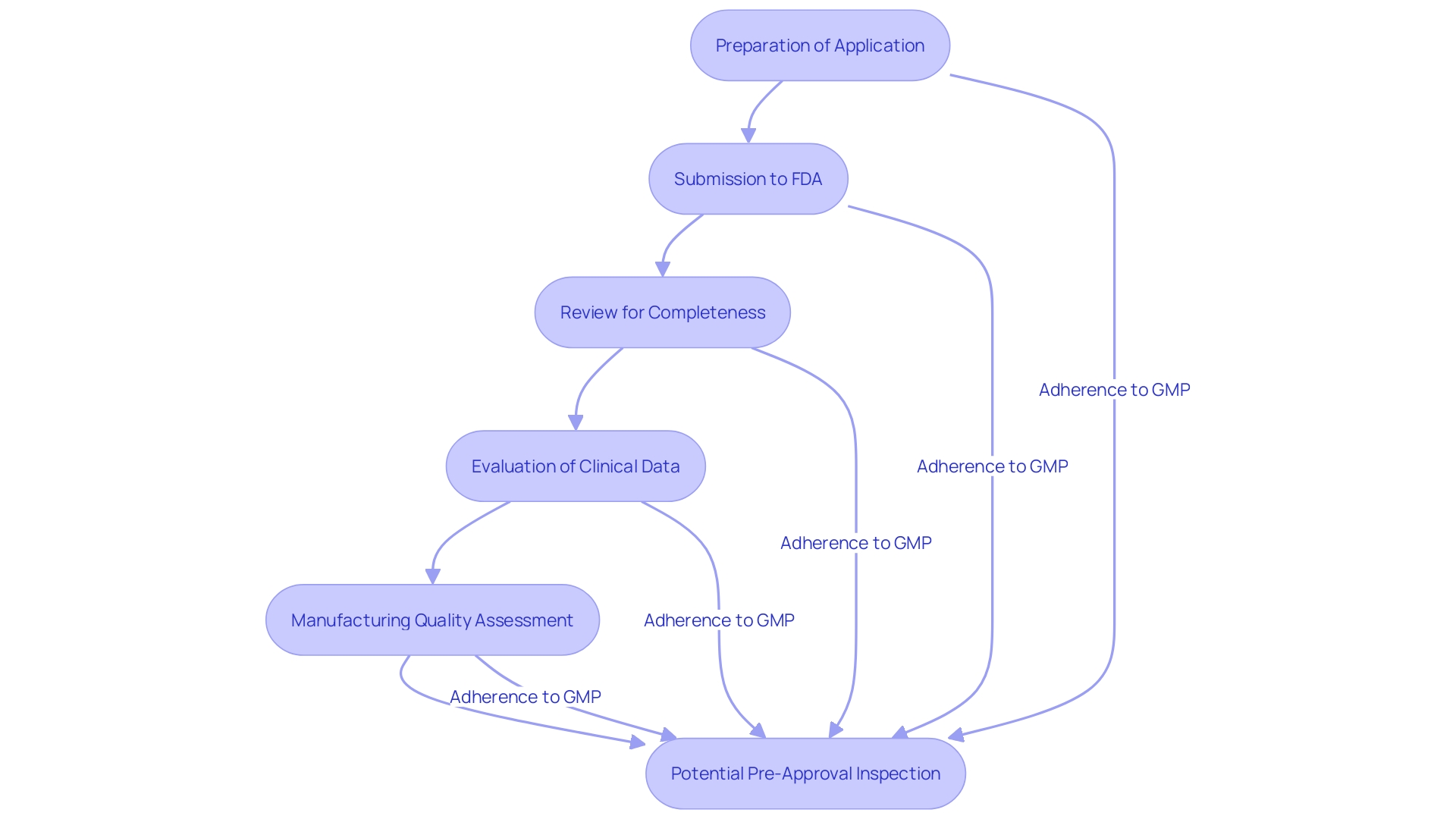 This flowchart outlines the critical steps involved in the PMA application procedure, from preparation to FDA evaluation and inspection.