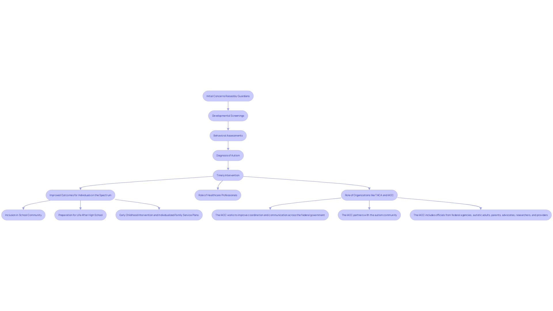 This flowchart outlines the steps involved in the diagnosis of autism, highlighting the importance of early intervention and the roles of various stakeholders in the process.