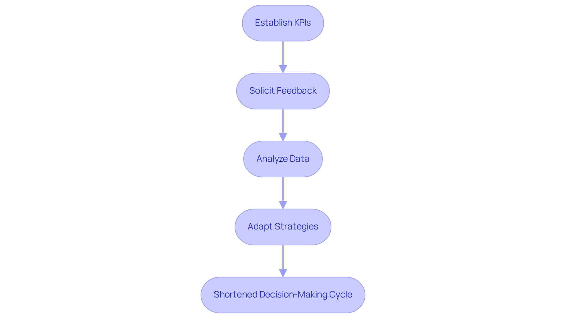 Each box represents a step in the process, and the arrows indicate the flow of actions from establishing KPIs to adapting strategies.