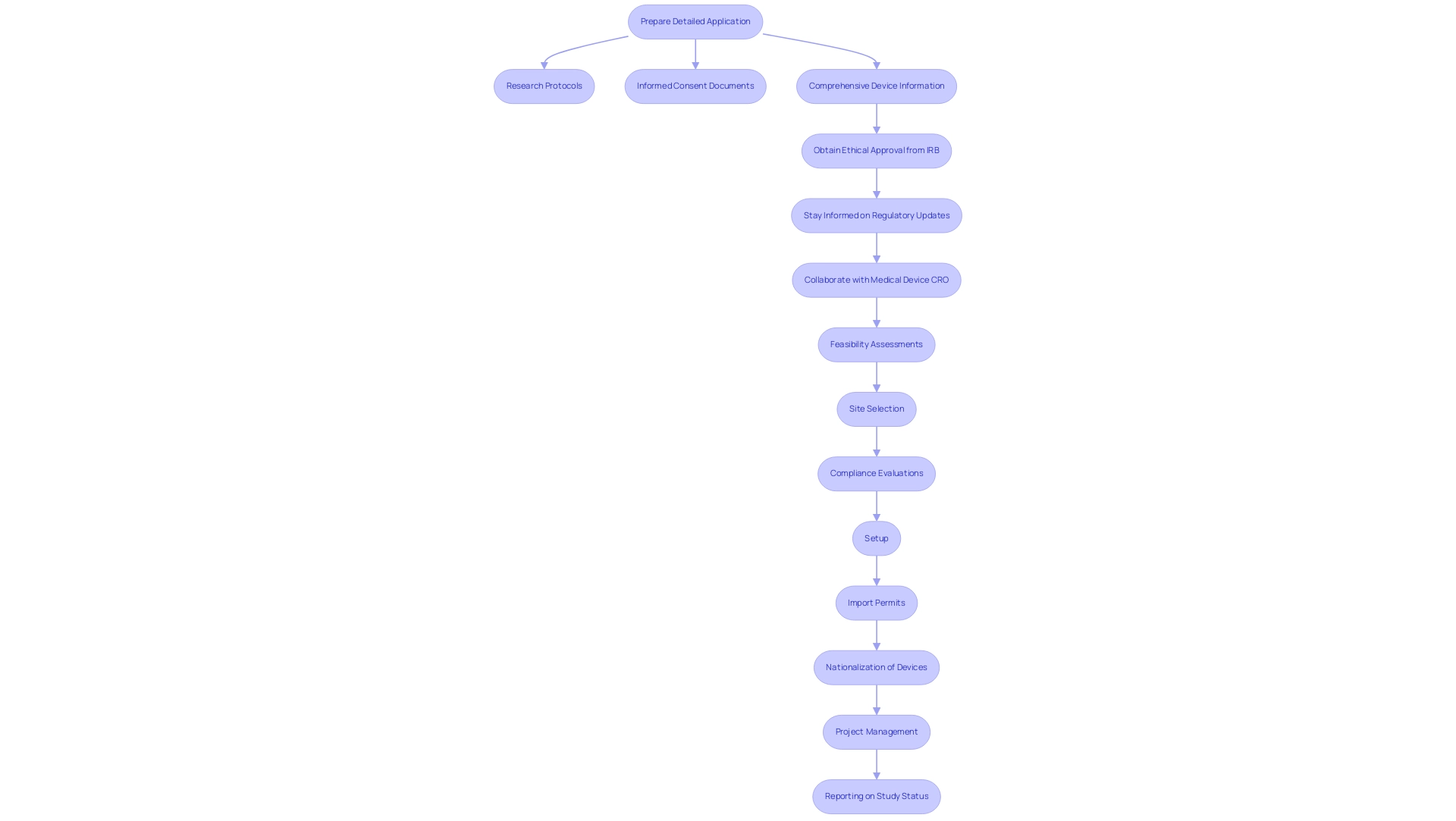 Each box represents a step in the regulatory process, with arrows indicating the sequential flow of actions required to navigate the framework.