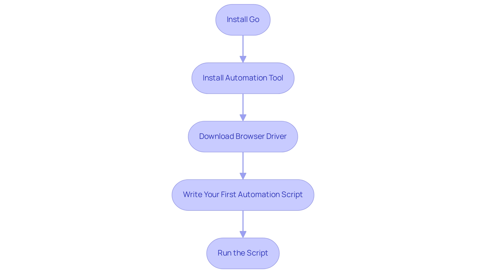 Each box represents a step in the setup process, with arrows indicating the sequential flow from installation to execution.